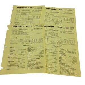 Ford Trucks 1968 Spec Sheet T-8000 T-850 NT-950 NT-850-D Dealer Specifications